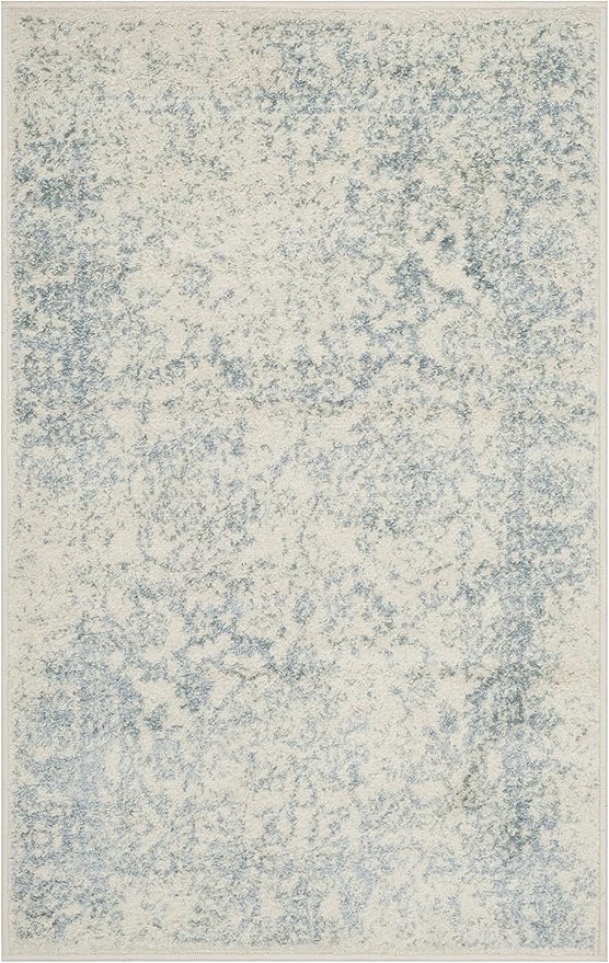 SAFAVIEH Adirondack Collection Accent Rug - 2' x 3', Ivory & Slate, Distressed Vintage Floral Design, Non-Shedding & Easy to Clean, Ideal for Front Door, Kitchen, Entryway, Foyer (ADR109S)