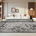 SAFAVIEH Adirondack Collection Area Rug - 12' Square, Grey & Black, Distressed Vintage Floral Design, Non-Shedding & Easy to Clean, Ideal for Living Room, Bedroom, Dining Space (ADR109B)