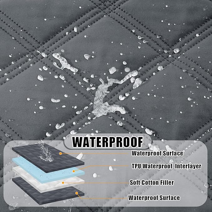 Smiry Waterproof Dog Bed Cover Blanket 30x53, Soft Reversible Pet Blanket, Washable Leakproof Cats Dogs Couch Cover for Sofa, Couch, Furniture, Lattice, Dark Grey/Dark Grey