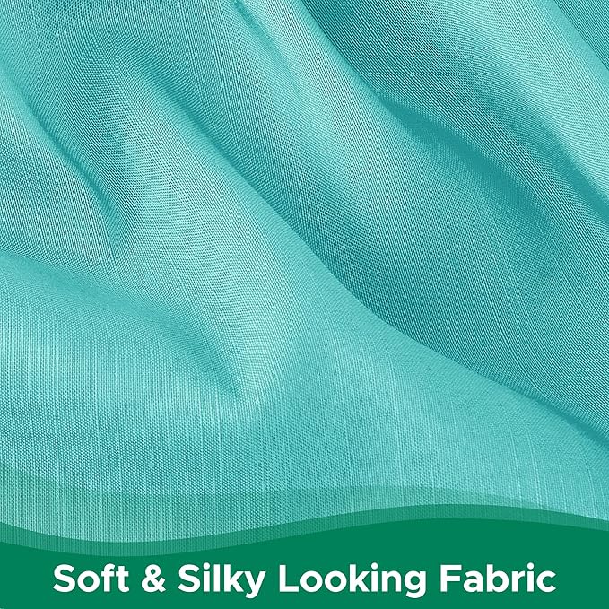 Biscaynebay Wrap Around Bed Skirts for Full & Full XL Beds with Short Drop of 12", Aqua Adjustable Elastic Dust Ruffles Easy Fit Wrinkle Resistant Silky Luxurious Fabric Machine Washable