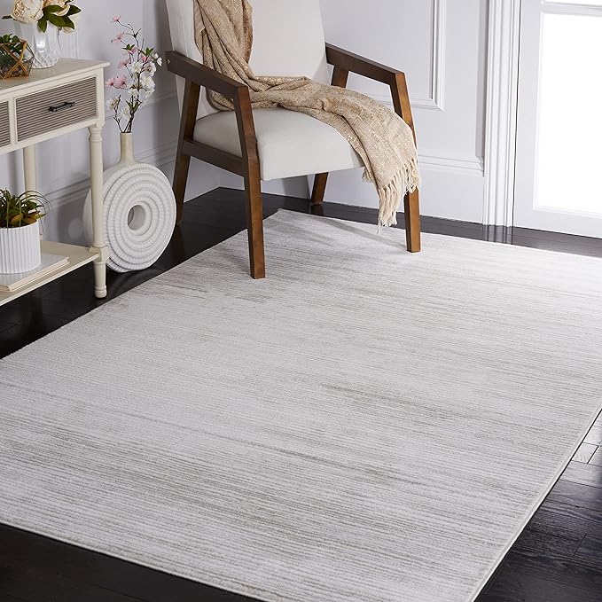 SAFAVIEH Area Rug 4x6 - Vision Collection - Ivory & Grey, Modern Ombre Design, Non-Shedding & Easy to Clean, Ideal for Living Room, Bedroom, Dining Space (VSN606K)