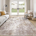 Washable 5X7 Area Rug: Modern Abstract Soft Non-Slip Indoor Rugs Home Decor - Low Pile Stain Resistant Carpet for Living Room Bedroom Dining Room Playroom Office(Golden Brown,5'x7')