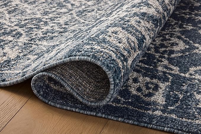 Loloi Magnolia Home by Joanna Gaines Gigi Collection GIG-02 Navy/Stone 5'-3" x 7'-6" Area Rug