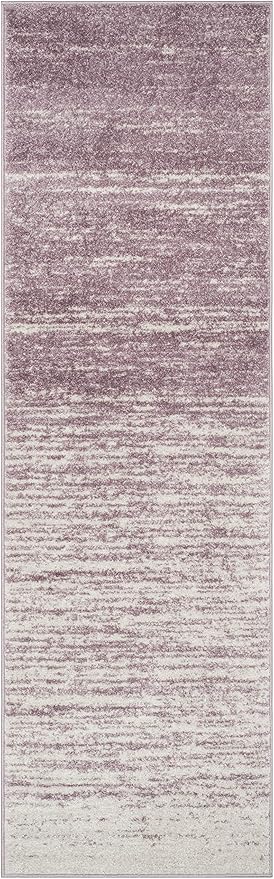 SAFAVIEH Adirondack Collection Runner Rug - 2'6" x 14', Cream & Purple, Modern Ombre Design, Non Shedding & Easy to Clean, Ideal for Hallway, Foyer, Kitchen, Entryway, Bedroom (ADR113L)