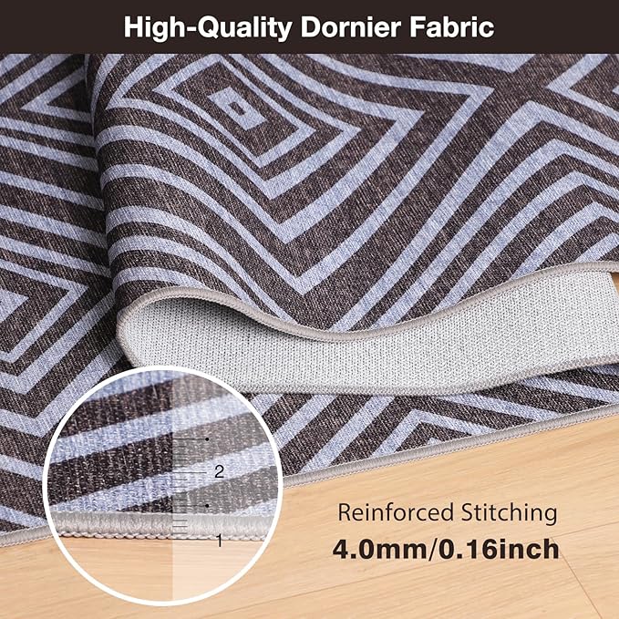 Blue&Black Checkered Diamond-Pattern Computer Chair Mat for Hardwood, 40" x 50"Office Mat for Hardwood Floor with Non-Slip Back, HeavyDuty Office Chair Rug for Hardfloor,LowPlie Carpet Floor Protector