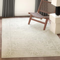 SAFAVIEH Adirondack Collection Area Rug - 6'7" Square, Ivory & Sage, Distressed Vintage Floral Design, Non-Shedding & Easy to Clean, Ideal for Living Room, Bedroom, Dining Space (ADR109V)