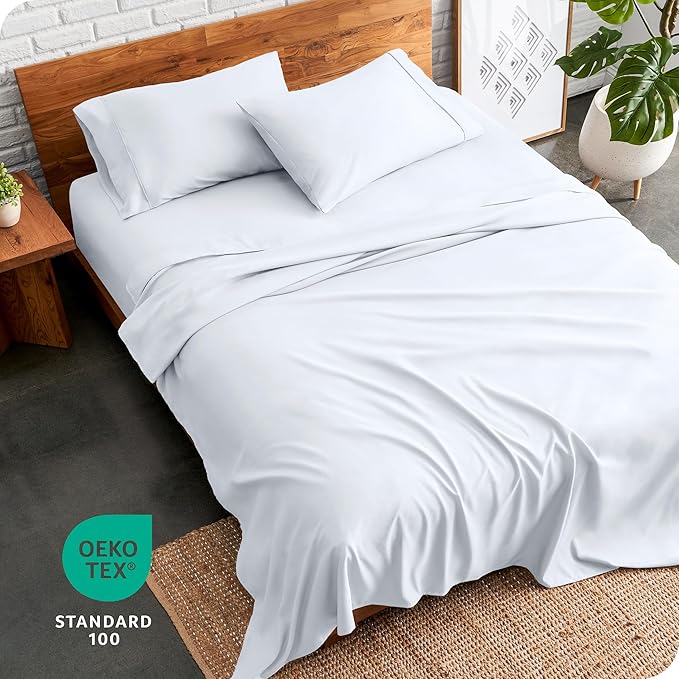 Bare Home Split King Sheet Set - 1800 Ultra-Soft Split Sheets - Double Brushed - Deep Pockets - Easy Fit - 5 Piece Set - Bed Sheets & Pillowcases (Split King, White)