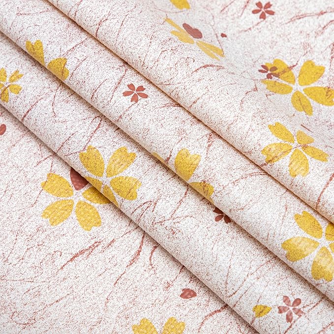 RAY STAR 12X120 Inch Shelf Liner for Kitchen Cabinets, Non-Adhesive Cabinet Liner Washable, PVC Drawer Liner for Dresser Non-Slip Bathroom (Yellow-Floral)(1 Roll)
