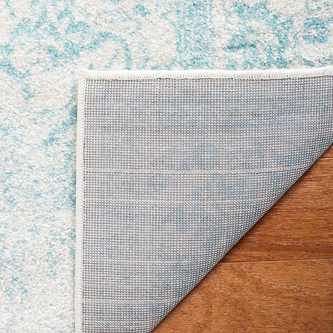 SAFAVIEH Adirondack Collection Accent Rug - 2'6" x 4', Ivory & Light Blue, Distressed Vintage Floral Design, Non-Shedding & Easy to Clean, Ideal for Front Door, Kitchen, Entryway, Foyer (ADR109L)