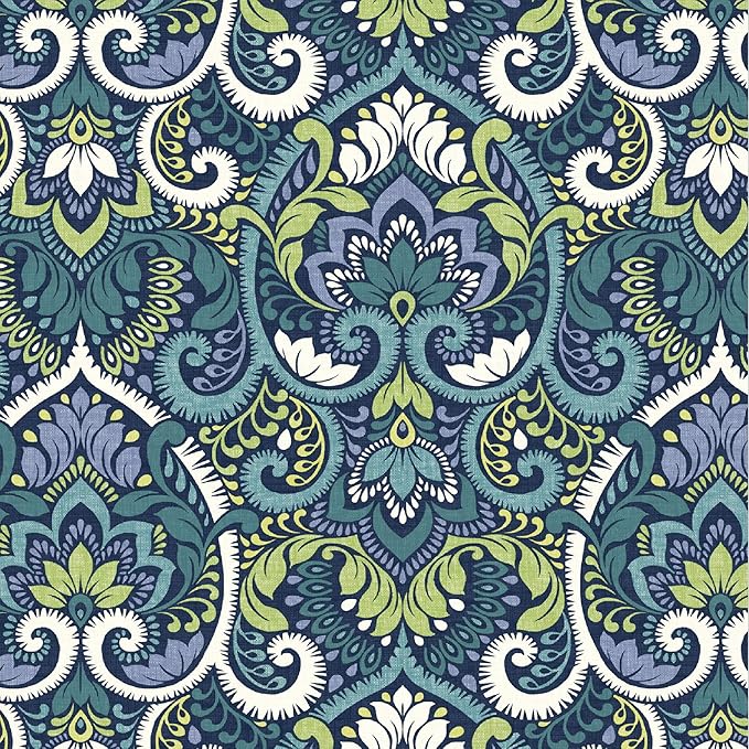 Arden Outdoor Deep Seat Cushion Set, 22 in x 24 in, Weather-Proof, Rain-Proof, Fade Resistant Patio Cushion Sapphire Aurora Blue Damask