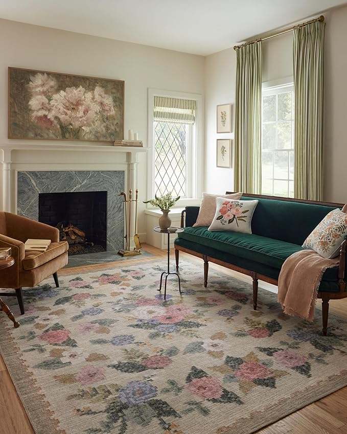 Loloi Rifle Paper Co. Rosa Collection RSA-02 Cream/Multi 8'-4" x 11'-6" Area Rug