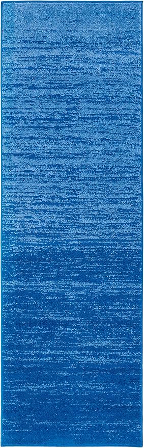 SAFAVIEH Adirondack Collection Runner Rug - 2'6" x 22', Light Blue & Dark Blue, Modern Ombre Design, Non Shedding & Easy to Clean, Ideal for Hallway, Foyer, Kitchen, Entryway, Bedroom (ADR113F)