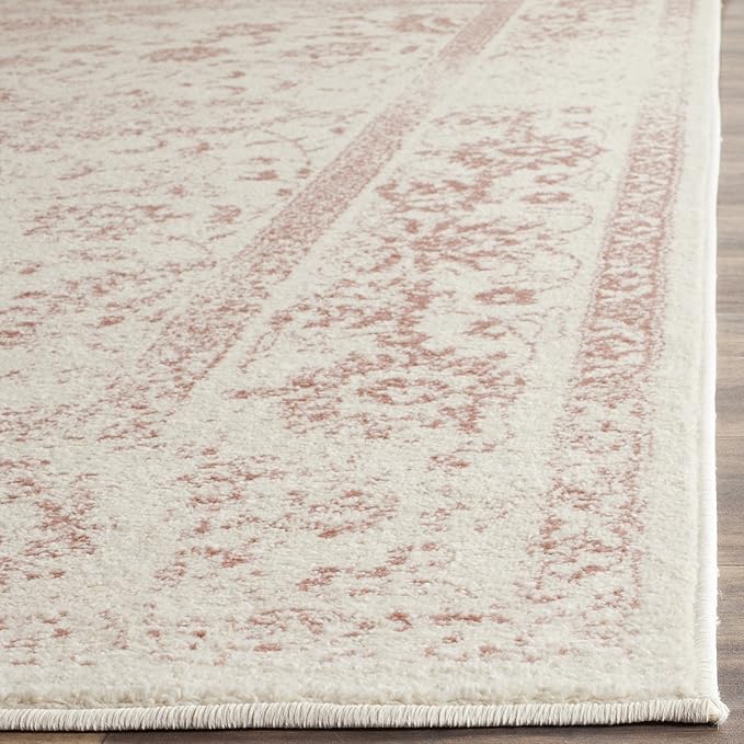 SAFAVIEH Area Rug 12x18 - Adirondack Collection - Large - Ivory & Rose, Distressed Vintage Floral Design, Non-Shedding & Easy to Clean, Ideal for Living Room, Bedroom, Dining Space (ADR109H)