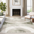 Abani Mid-Century Green Arch Washable Area Rug – 4' x 6' – Modern Geometric Design – Ivy Collection – Non-Shedding, Easy to Clean – Durable for High Traffic Areas – Living Room, Bedroom & Office