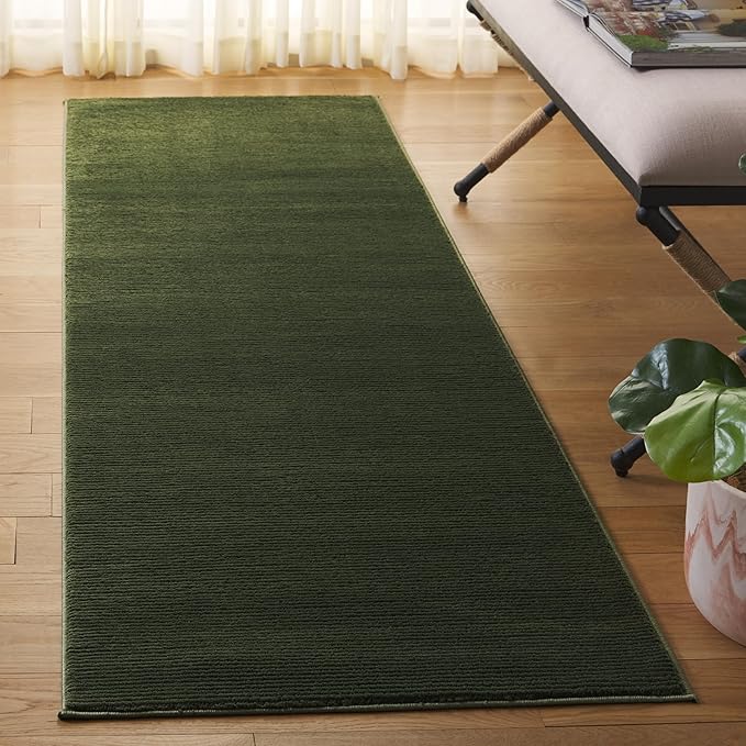 SAFAVIEH Revive Collection Area Rug - 2' x 16' Runner, Green, Non-Shedding & Easy Cleaning, Ideal for Living Room, Bedroom, Dining Space (REV102Y)