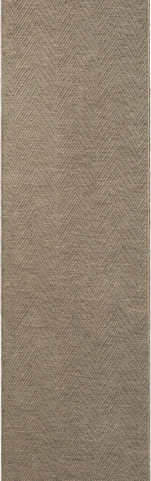 TOWN & COUNTRY BASICS Pax Herringbone Textured Solid Everwash® Washable Runner Area Rug, Low Pile, Non-Slip Backing, Easy Clean Pet & Family Friendly Rug, Brown, 2'5"x10'2"