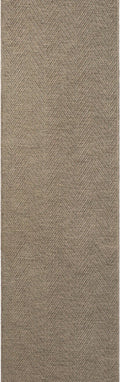 TOWN & COUNTRY BASICS Pax Herringbone Textured Solid Everwash® Washable Runner Area Rug, Low Pile, Non-Slip Backing, Easy Clean Pet & Family Friendly Rug, Brown, 2'5"x10'2"
