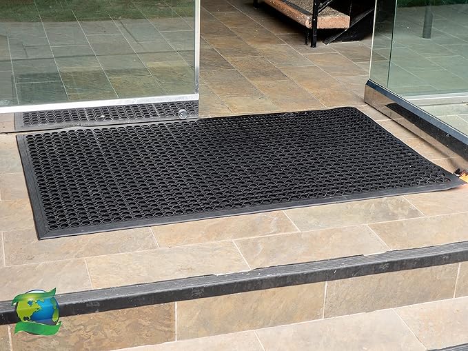 Envelor 2-Pack Anti Fatigue Rubber Floor Mat Non-Slip Restaurant Mats Floors Bar Drainage Doormat Door Mat Utility Garage Home Anti Slip Entrymat 36 x 60 Inches