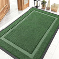 OLANLY Front Door Mat Indoor Outdoor Entrance, Waterproof All-Season, All-Weather Doormat, Sturdy Natural Rubber, Fade Resistant, Low Profile, Easy Clean Patio Porch Entryway Mat, 71x47, Green