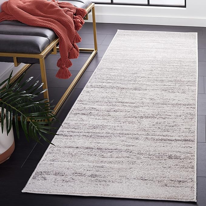 SAFAVIEH Adirondack Collection Runner Rug - 2'1" x 6', Ivory & Silver, Modern Ombre Design, Non Shedding & Easy to Clean, Ideal for Hallway, Foyer, Kitchen, Entryway, Bedroom (ADR113B)