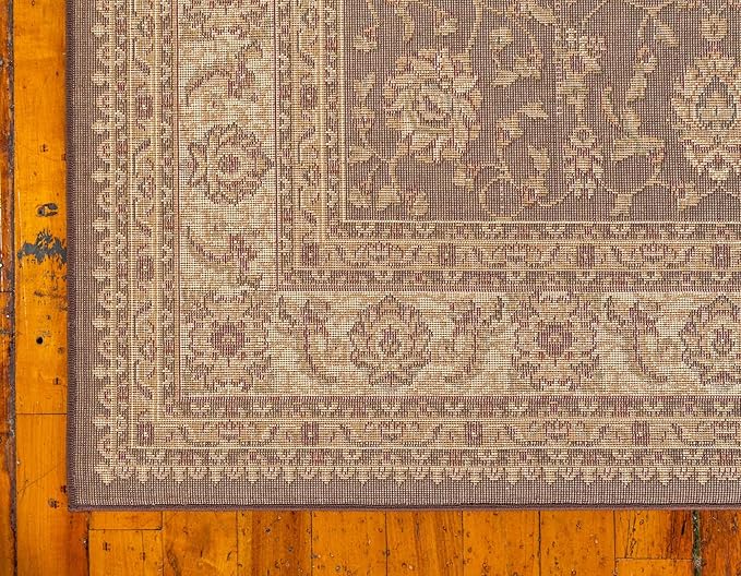 Unique Loom Voyage Collection Traditional Oriental Classic Intricate Design Area Rug (4' 0 x 6' 0 Rectangular, Brown/Ivory)