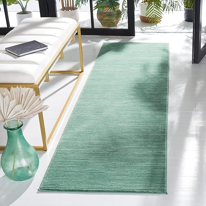 SAFAVIEH Vision Collection Runner Rug - 2'2" x 6', Light Green, Modern Ombre Design, Non-Shedding & Easy to Clean, Ideal for Entryway, Foyer, Bedroom (VSN606X)