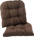 Klear Vu Gripper Overstuffed Universal Non-Slip Dining Chair Cushions for Kitchen Decor or Office Use, U-Shaped Skid-Proof Seat Pad, 17x17 Inches, 2 Count (Pack of 1), Chenille Chocolate Brown