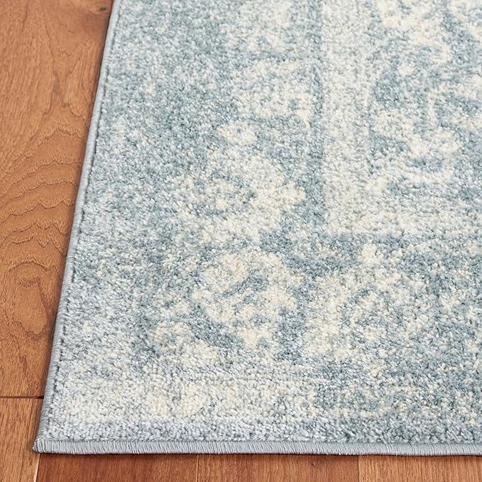 SAFAVIEH Adirondack Collection Runner Rug - 2'1" x 6', Slate & Ivory, Distressed Vintage Floral Design, Non-Shedding & Easy to Clean, Ideal for Hallway, Foyer, Entryway, Bedroom (ADR109T)