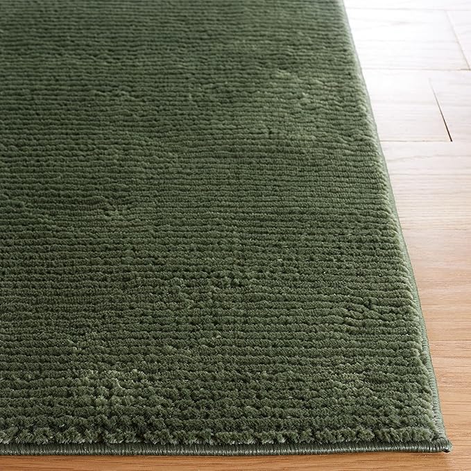 SAFAVIEH Revive Collection Area Rug - 6'7" x 9', Green, Solid Design, Ideal for The Living Room, Bedroom, Dining Room (REV102Y-6)