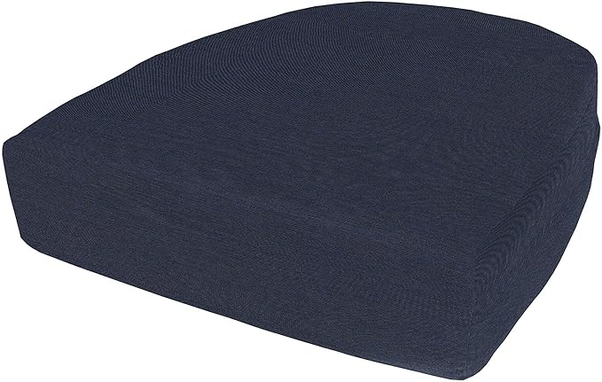 Cushion Source Rounded Back Seat Cushion, 19.5" x 20" x 5" deep Indoor and Outdoor Durable seat Cushion Made with Fade Resistant Sunbrella Fabric, Hidden Zipper, Sunbrella Spectrum Indigo