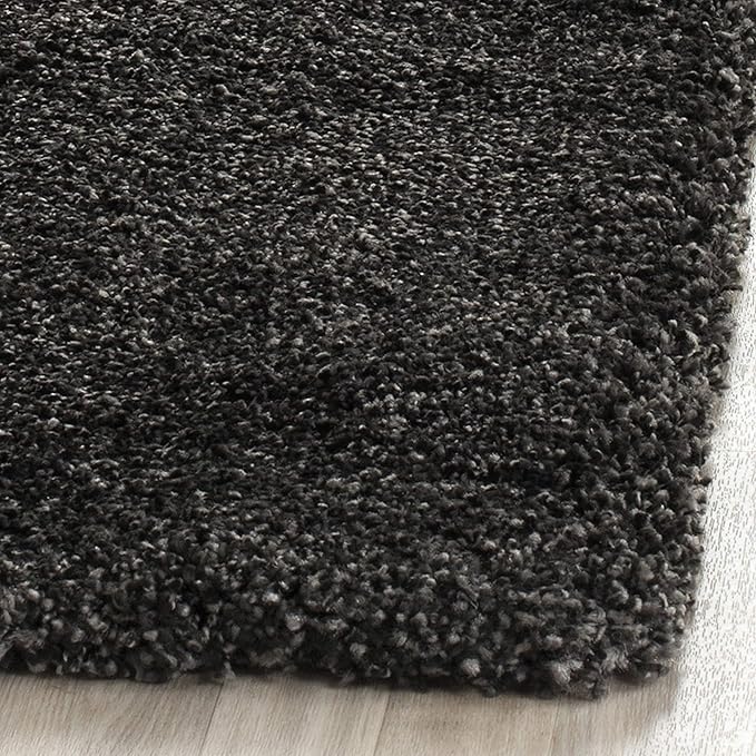 SAFAVIEH Milan Shag Collection Accent Rug - 2' x 4', Dark Grey, Solid Design, Non-Shedding & Easy Care, 2-inch Thick Ideal for High Traffic Areas in Entryway, Living Room, Bedroom (SG180-8484)