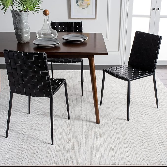SAFAVIEH Vision Collection Area Rug - 6'7" Square, Ivory, Modern Ombre Design, Non-Shedding & Easy to Clean, Ideal for Living Room, Bedroom, Dining Space (VSN606J)