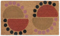Coir Door Mats 17" X 30", Non-Slip Sturdy, PVC Backed Heavy Duty, Easy to Clean, Ideal for Door Entrance, Patio, Porch, Backyard, Garages, The Geo Circles