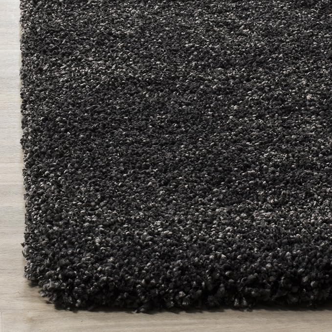 SAFAVIEH Milan Shag Collection Runner Rug - 2' x 8', Dark Grey, Solid Design, Non-Shedding & Easy Care, 2-inch Thick Ideal for High Traffic Areas in Living Room, Bedroom (SG180-8484)