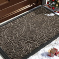 Yimobra Door Mat Outside Entrance 29.5x17, Waterproof Sturdy Outdoor Mats for Front Door, Heavy Duty Non-Slip Doormat for Garage Patio Entryway Indoor, Easy Clean, Brown