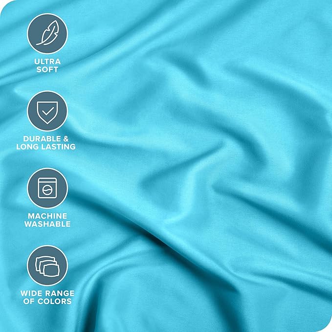 Bare Home 2-Pack Fitted Bottom Sheets Twin XL - Premium 1800 Ultra-Soft Wrinkle Resistant Microfiber - Deep Pocket (Twin XL, Aqua)