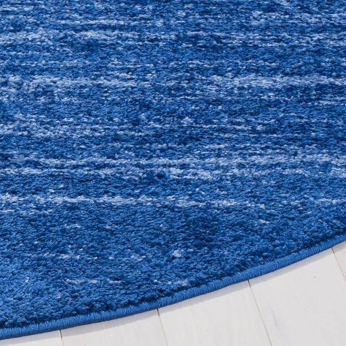 SAFAVIEH Adirondack Collection Area Rug - 8' Round, Light Blue & Dark Blue, Modern Ombre Design, Non Shedding & Easy to Clean, Ideal for Living Room, Bedroom, Office, Dining Space (ADR113F)