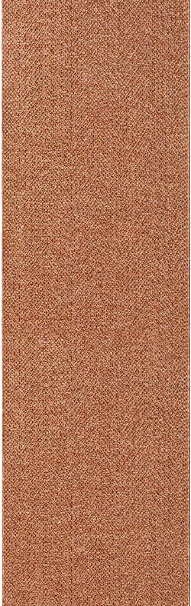 TOWN & COUNTRY BASICS Pax Herringbone Textured Solid Everwash® Washable Runner Area Rug, Low Pile, Non-Slip Backing, Easy Clean Pet & Family Friendly Rug, Rust, 2'5"x7'10"