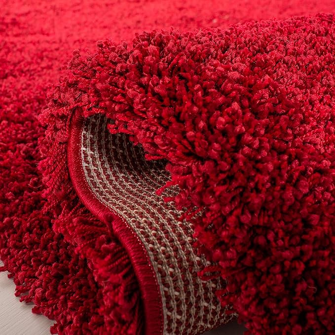 SAFAVIEH Milan Shag Collection Accent Rug - 3' x 5', Red, Solid Design, Non-Shedding & Easy Care, 2-inch Thick Ideal for High Traffic Areas in Entryway, Living Room, Bedroom (SG180-4040)