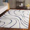 SAFAVIEH Florida Shag Collection Area Rug - 6' x 9', Cream & Blue, Non-Shedding & Easy Care, 1.2-inch Thick Ideal for High Traffic Areas in Living Room, Bedroom (SG471-1165)
