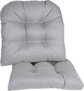 Klear Vu Gripper Overstuffed Universal Non-Slip Dining Chair Cushions for Kitchen Decor or Office Use, U-Shaped Skid-Proof Seat Pad, 17x17 Inches, 2 Count (Pack of 1), Solid Gray