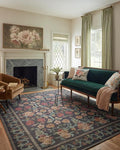 Loloi Rifle Paper Co. Rosa Collection RSA-01 Black 3'-9" x 5'-6" Accent Rug