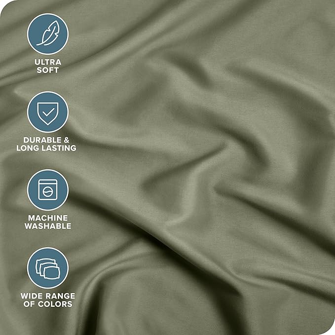 Bare Home 2-Pack Fitted Bottom Sheets Twin XL - Premium 1800 Ultra-Soft Wrinkle Resistant Microfiber - Deep Pocket (Twin XL, Sage)