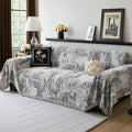 MEETSKY Oversized Couch Cover for Sectional Sofa Set Abstract Geometric Chenille Sofa Cover Washable for Pet Friendly, Couch Cover 3 Seat Couch Protector Multi-Use Blanket, 91"x150", Deep Grey