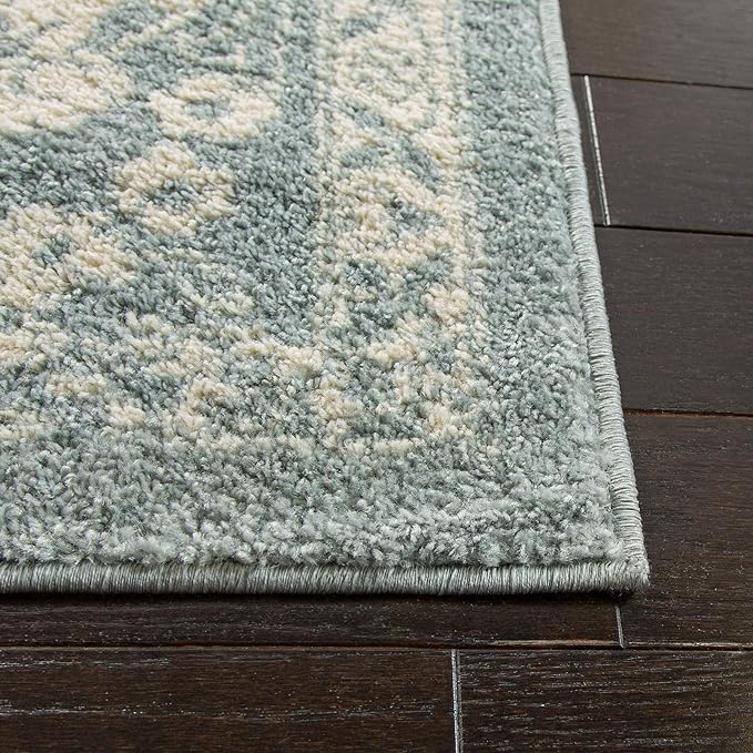 SAFAVIEH Adirondack Collection Accent Rug - 2' x 3', Slate & Ivory, Distressed Vintage Floral Design, Non-Shedding & Easy to Clean, Ideal for Front Door, Kitchen, Entryway, Foyer (ADR109T)