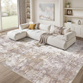Washable 8X10 Area Rug: Modern Abstract Soft Non-Slip Indoor Rugs Home Decor - Low Pile Stain Resistant Carpet for Living Room Bedroom Dining Room Playroom Office(Golden Brown 8'x10')