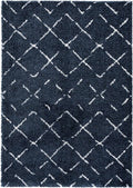 SAFAVIEH Area Rug 4x6 - Arizona Shag Collection - Slate Blue & Ivory, Moroccan Boho Design, Non-Shedding & Easy to Clean, Ideal for Living Room, Bedroom, Dining Space (ASG743L)