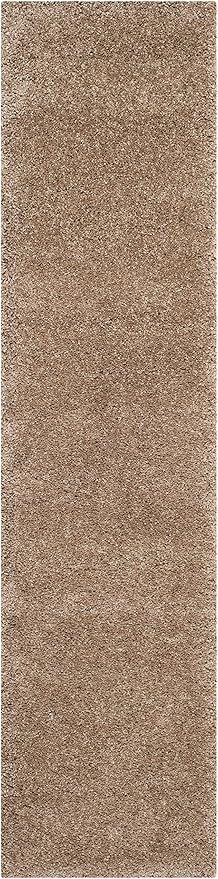 SAFAVIEH Milan Shag Collection Runner Rug - 2' x 6', Dark Beige, Solid Design, Non-Shedding & Easy Care, 2-inch Thick Ideal for High Traffic Areas in Living Room, Bedroom (SG180-1414)