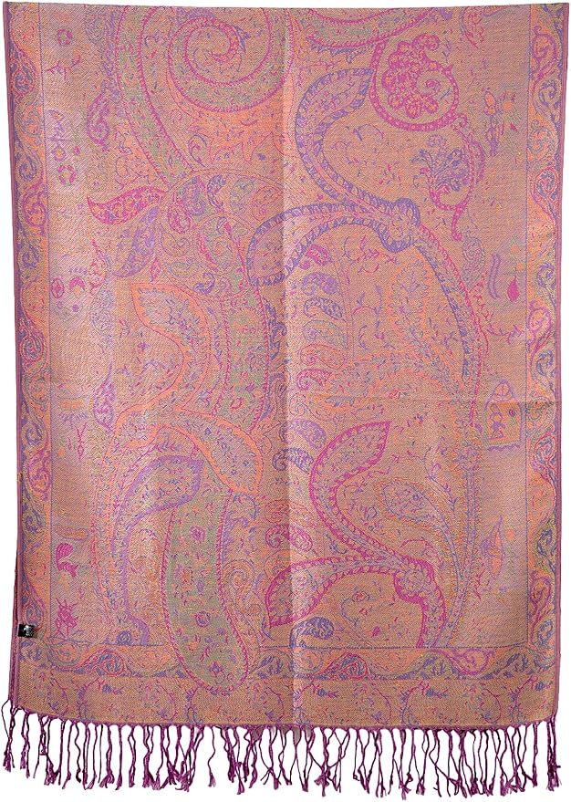 Achillea Big Paisley Pashmina Shawl Wrap for Women – Elegant Scarf for Weddings, Evening Dresses, Festivals & Daily Wear