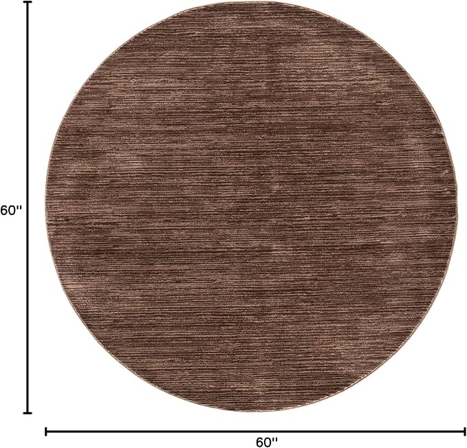 SAFAVIEH Vision Collection Area Rug - 5' Round, Brown, Modern Ombre Design, Non-Shedding & Easy to Clean, Ideal for Living Room, Bedroom, Dining Space (VSN606E)